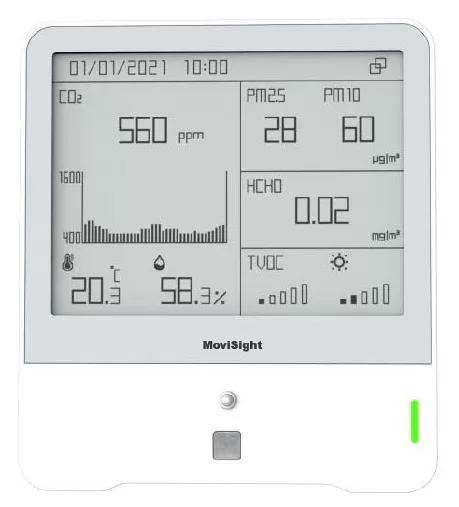 Monitor Ambiental de CO2, Temperatura, Umidade, Luz, Pressão MS7AM307